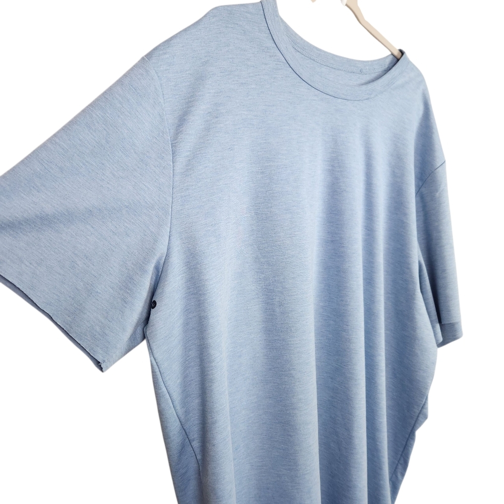 Jordan Brand Flight Short Sleeved Raw Edge Hem Baby Blue Shirt Mens Size 3XL - Picture 2 of 9